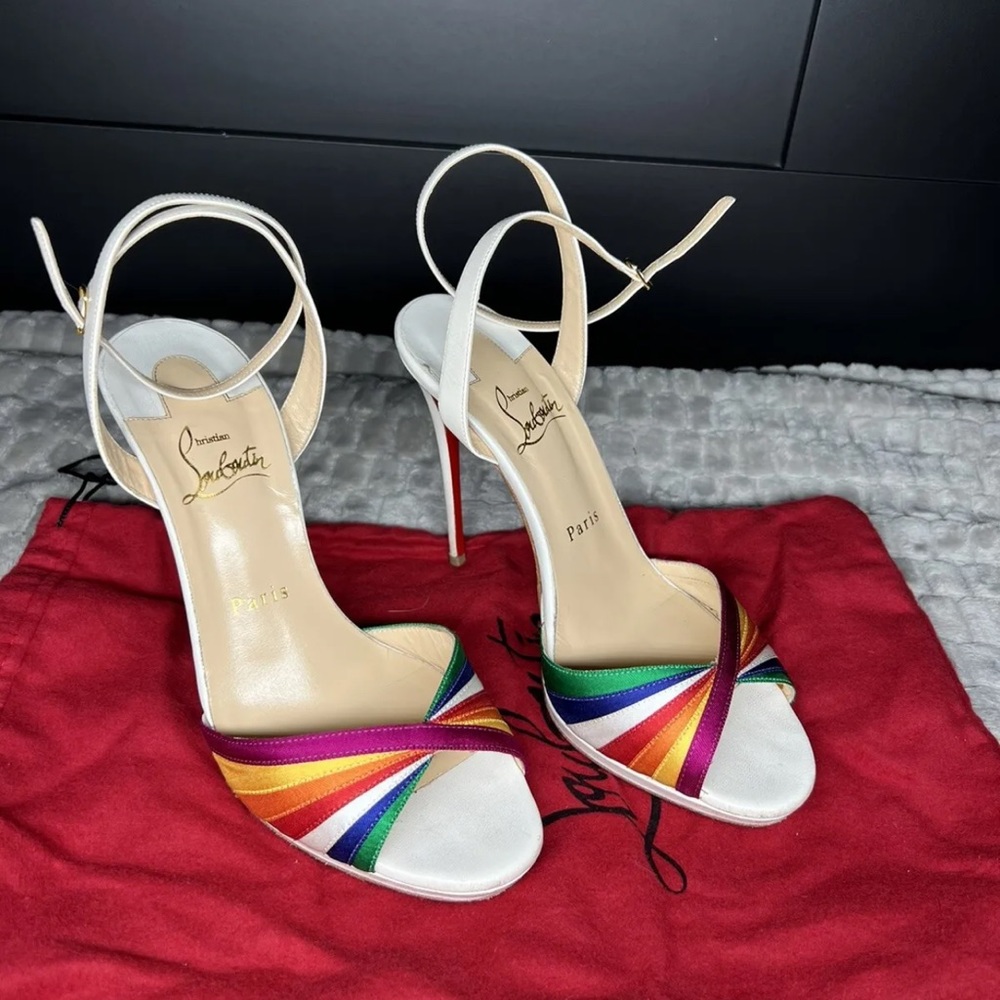 CHRISTIAN LOUBOUTIN WOMEN’S HEELS⭐️100% AUTHENTIC⭐️WHITE & RAINBOW⭐️